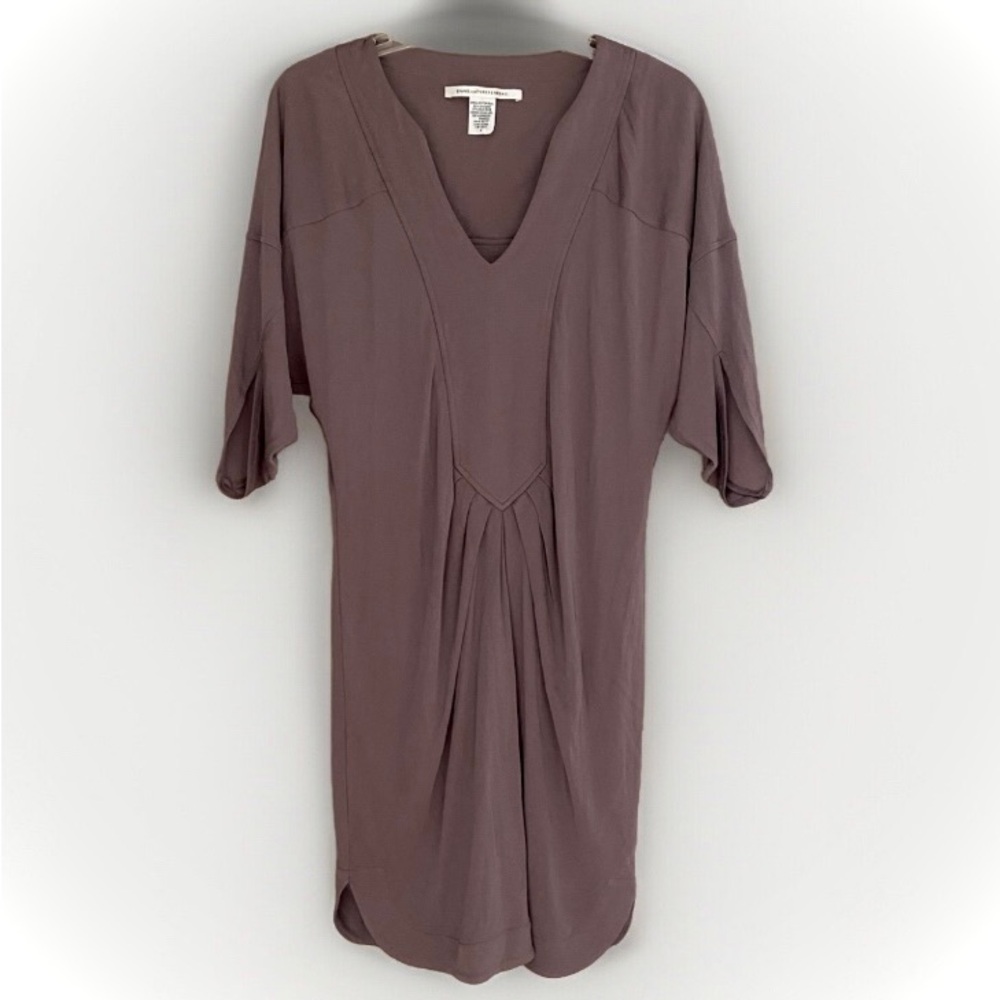 Vintage Diane Von Furstenberg Mauve Silk Viscose Dress - Size 4 EUC